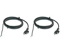as - Schwabe Câble de Connexion Euro, Noir, 3m H03VVH2-F 2x0.75, 230 V, 70652 (Lot de 2)