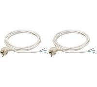 as - Schwabe Câble de Connexion PVC H05VV-F 3G1.0, 3 m, Blanc, 70833 (Lot de 2)