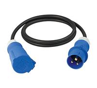 as - Schwabe Câble de Rallonge Caravane CEE 3 Pôles, 230V / 16A Fiche & Prise CEE Accessoire CampingCar IP44, Capuchon de Protection 5 m Made in Germany Noir I 61370