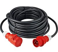 as - Schwabe Câble de rallonge pour Usage intensif - 50m | 400 V / 32 A fiche CEE & prise CEE - IP44 - câble de rallonge 5-pôles avec capuchon de protection - Made in Germany I 61026