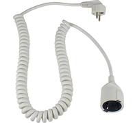as - Schwabe câble spiralé 2 m - Extensible à 4 m - Câble de Rallonge Schuko H05VV-F 3G1,5 - fiche coudée avec Prise de Terre - IP20 intérieur - Blanc, 70426