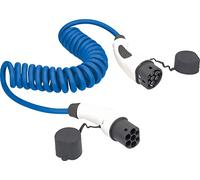 As-Schwabe Câble spiralé pour Voiture Hybride et électrique Mode 3, Type 2, câble de Charge triphasé 22 KW, Extensible de 1 à 5 m, avec Sac de Rangement, Plage de températures de Fonctionnement de
