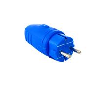 AS Schwabe Caoutchouc Prise IP44 Bleu 230V/16A 2,5mm ² Fiche Schuko Étanchéité