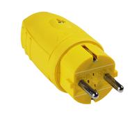 AS Schwabe Caoutchouc Prise IP44 Jaune 230V/16A 2,5mm ² Fiche Schuko Étanchéité