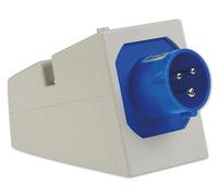 as - Schwabe CEE prise murale pour caravane - 230 V / 16 A prise camping - Prise murale à 3 pôles pour camping-cars et caravanes - Idéal pour l'extérieur - IP44 - Fabriqué en Allemagne - Bleu I 60473