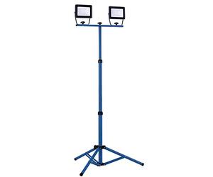 as - Schwabe Chip-LED spot sur pied - 2 x 30 Watt LED light with telescopic stand - Bright LED floodlight suitable as work light indoor and outdoor - IP65 construction spot - Blue I 46351
