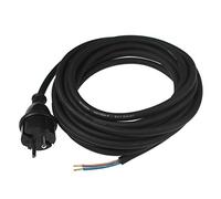 as - Schwabe Cordon d'Alimentation pour Perceuse en Caoutchouc de 5 m H05RNF 2 x 1,0 mm² Câble Adaptateur avec Fils Dénudés Chantiers & Industrie IP44 Noir I 70530