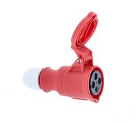 AS Schwabe Coupleur CEE 60575 4 pôles 400 V 16 A avec couvercle à charnière rouge