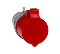 as - Schwabe Coupleur CEE - 400 V / 32 A / 5 pôles - bornes à vis - Adaptateur CEE 5 pôles / 6h - Coupleur de puissance pour usage extérieur, chantiers & camping - IP44 - Gris/Rouge I 60427