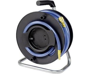 as - Schwabe Dévidoir pour tuyau d'air comprimé 20 m DKV60 | Tuyau d'air comprimé en PVC 9 x 3 mm avec connecteurs et dévidoir I 12622