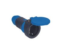 as - Schwabe DuroConn Coupleur de contact de protection, extrêmement robuste, affichage de tension, avec libération rapide, 230 V/16 A, pour câbles jusqu'à 3 x 2,5 mm², bleu/noir, IP54
