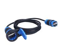 as - Schwabe DuroConn Rallonge de 10 m H07RN-F 3G2,5 IP54 pour Chantier extérieur 230 V 16 A 3500 W avec indicateur de Tension et Couvercle Rabattable