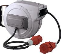 as - Schwabe enrouleur automatique CEE - 10 + 1 m H07RN-F 5G1,5-400 V / 16 A/max 7 kW - protection thermique - pivot mural 180° - usage extérieur IP44 - gris, 12648