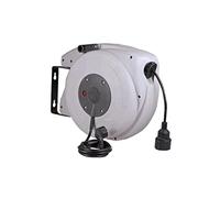 as - Schwabe enrouleur de câble automatique 15 m, 180° orientable, montage mural ou plafond, amovible usage mobile, 230 V 16 A, IP20 intérieur