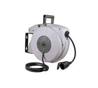 as - Schwabe Enrouleur de câble automatique 18 m H07RN-F 3G1,5, avec fonction Easy to Go, pivotant à 180°, fiche de contact de protection et câble d'alimentation de 2 m avec raccord de contact de