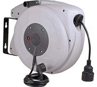 as - Schwabe enrouleur de câble automatique 20 m, 180° orientable, montage mural ou plafond, amovible usage mobile, 230 V 16 A, IP20 intérieur