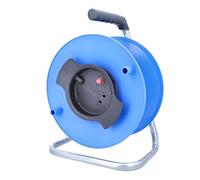 as - Schwabe enrouleur de câble de camping vide, pour env. 50 m de câble, extérieur IP44, avec support de fiche, interrupteur thermique, , Made in Germany