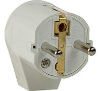 AS Schwabe 45041 Fiche coudée à contact de protection plastique 230 V blanc IP20