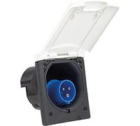 as - Schwabe Fiche d'Alimentation CEE pour Caravane, 230 V / 16 A, Camping, 3 Pôles, Couvercle Rabattable avec Fermeture Magnétique, IP44, Blanc, 62470
