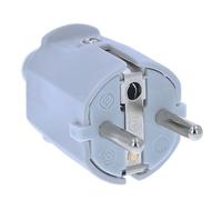 as - Schwabe fiche electrique de sécurité - 230 V, 16 A - cable max. 1,5 mm² - prise electrique male avec double système de contact de protection - IP20 intérieur - gris, 62220