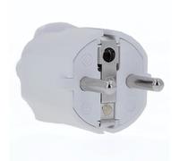 as - Schwabe fiche electrique de sécurité - 230 V, 16 A - cable max. 1,5 mm² - prise electrique male avec double système de contact de protection - IP20 intérieur - blanc, 62221