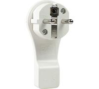 AS Schwabe 45030 Fiche plate à contact de protection plastique avec dispositif d'aide au branchement 230 V blanc IP20