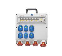 as - Schwabe Fixo 14D MAX 61525 Répartiteur mural pour raccordement fixe NYM-J jusqu'à max. 5 x 10, 5 prises de terre 230 V/16 A, 3 x CEE 400 V/16 A, 5 broches, 1 x CEE 400 V/32 A, 5 broches, 2 x