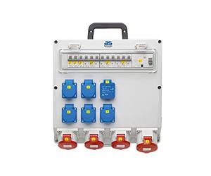 as - Schwabe Fixo 14D MAX 61525 Répartiteur mural pour raccordement fixe NYM-J jusqu'à max. 5 x 10, 5 prises de terre 230 V/16 A, 3 x CEE 400 V/16 A, 5 broches, 1 x CEE 400 V/32 A, 5 broches, 2 x