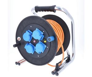 as - Schwabe H07BQ-F 3G2,5, IP54, 20743 Enrouleur de câble en caoutchouc blindé 40 m avec protection Schukoultra Pro 230 V 16 A max. 3500 W Fabriqué en Allemagne