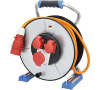 as - Schwabe IronCoat Xperts enrouleur CEE 25 m H07BQ-F 5G2,5, IP44 extérieur, 2 prises avec terre + 1 CEE 400 V 16 A 5 pôles, protection contre les chocs électriques, Made in Germany