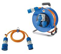 as - Schwabe Kit de camping - Enrouleur de câble 25 m + rallonge de 1,5 m