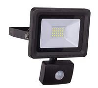 as - Schwabe Lampe de travail LED à puce avec détecteur de mouvement - Projecteur de chantier 20 W avec support - Spot LED adapté comme lumière de travail - IP65 - Noir I 46334