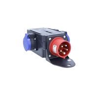as - Schwabe MIXO Adaptateur CEE 16 A 400 V, 3 x T23 IP55, répartiteur de courant de construction, protection IP44 contre les projections d'eau