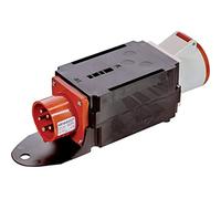 as - Schwabe MIXO Adaptateur de Courant MAIN Fiche CEE 5 Broches 400V, 16A vers Prise CEE 32A Distributeur Robuste Adapté aux Chantiers IP44 Made in Germany I 60530