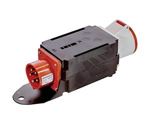 as - Schwabe MIXO Adaptateur de Courant MAIN Fiche CEE 5 Broches 400V, 16A vers Prise CEE 32A Distributeur Robuste Adapté aux Chantiers IP44 Made in Germany I 60530