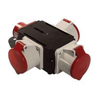 as - Schwabe MIXO Adaptateur / Distributeur de Courant ELBE Fiche CEE vers 3 Prises CEE 5 Pôles Distributeur de Courant de Chantier Robuste IP44 Made in Germany I 60832
