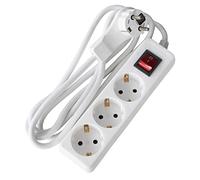 as - Schwabe Multiprise 3 prises avec fiche plate pour l'intérieur avec protection de contact accrue - Fiche de contact de protection extrêmement plate 230 V 16 A - IP20 - Blanc AS 11391
