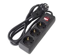 as - Schwabe Multiprise 3 Prises avec fiche Plate pour l'intérieur avec Protection de Contact Accrue - Prise de Terre extrêmement Plate 230 V, 16 A - IP20 - Noir as 11392