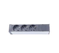 AS Schwabe Multiprise sans câble 18197 3 prises aluminium 10" 230 V/16 A/3500 W Noir/argenté