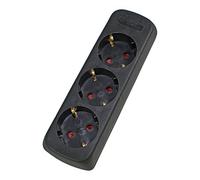 as - Schwabe multiprise 3 Prises Type f pour Fixation Murale sans câble d'alimentation Noir 11732