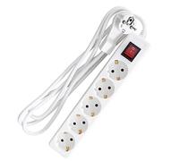 as - Schwabe Multiprise 5 prises avec fiche plate pour l'intérieur avec protection de contact accrue - Fiche de contact de protection extrêmement plate 230 V 16 A - IP20 - Blanc AS 11393