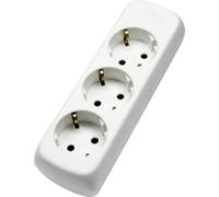 as - Schwabe Multiprise à 3 voies max. 3500 W, adaptée au montage mural, vissée, sans ligne d'alimentation, avec protection de contact accrue, 230 V, 16 A, blanche, 11731