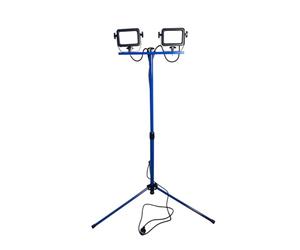 as - Schwabe Optiline 46691 Projecteur de travail LED 2 x 30 W 3600 lumens avec trépied - Hauteur réglable 0,8-1,35 m - Câble de raccordement de 2 m - Boîtier en acier IP65 - Robuste et durable - 4000
