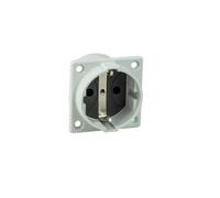 as-Schwabe Prise à encastrer avec contact de protection gris avec couvercle rabattable 230V 16A IP54