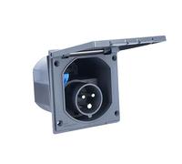 as - Schwabe Prise d'Alimentation CEE pour Caravanes 230V / 16A Prise à 3 Broches avec Couvercle Utilisation en Extérieur IP44 Made in Germany Anthracite I 61492