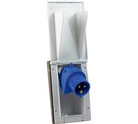 as - Schwabe Prise d'alimentation pour caravane CEE 230 V / 16 A / 3 broches - Prise extérieure avec clapet - Prise 3 broches pour caravane - IP44 - Fabriquée en Allemagne - Blanche I 61463