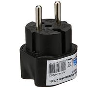 as - Schwabe Prise Electrique - Adaptateur multiprise - avec 2 entrées Euro - 230 V / 16 A - avec sécurité Enfant - Format Gain de Place - Robuste & fiable - Noir, 48212