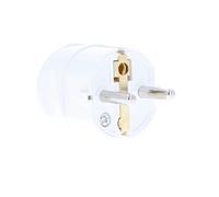 as - Schwabe prise electrique male - fiche electrique - raccordement pour câbles jusqu’à un diamètre maximum de 1,5 mm² - fiche centrale 230 V / 16 A - IP20 - blanc, 45031