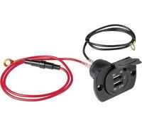 AS Schwabe Prise encastrée USB double Caravan, noire Charge de courant max=2.1 A 5 V