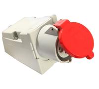 as - Schwabe prise murale CEE 400V / 32A / 4 pôles, IP44 asrcial, chantier de construction, 60579